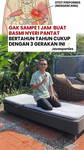 Terapi saraf kejepit, Lutut, stroke di bandung on Instagram: "Sakit nyengat dan nyetrum di pinggang & bokong? Wajib cobain gerakan ini ✨ Share ke teman & keluarga anda…… Spesial bulan ramadhan java sporties menghadirkan program exheal atau terapi darat door to door, cukup tunggu dirumah coach yang akan datang ke rumah anda ✨ Komen “EXHEAL” atau klik link di bio untuk daftar. #sarafkejepit #terapisarafkejepit"