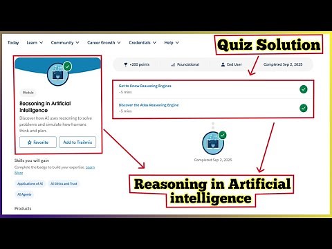 Reasoning in Artificial Intelligence | Salesforce Trailhead | Quiz Solution