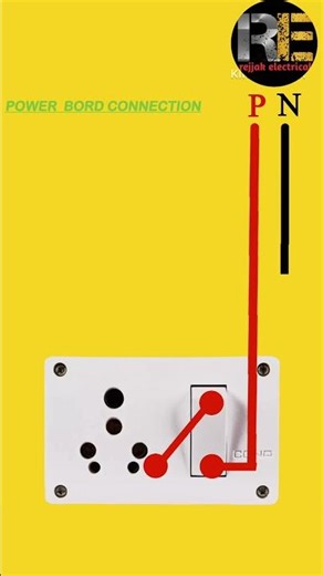 1 switch 1 socket connection | extension bord connection #diagram #shortvirlvideo #electrical