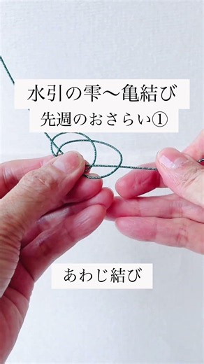先週のおさらい①｜水引の雫〜亀結び─あわじ結び（Mizuhiki）#水引 #mizuhiki #水引ひなた