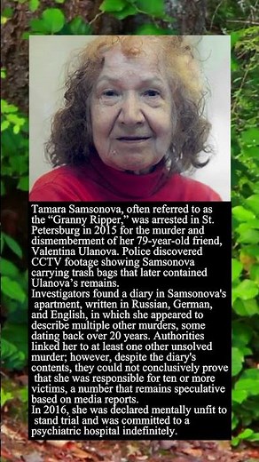 The Chilling Story of Tamara Samsonova The Granny Ripper #shorts