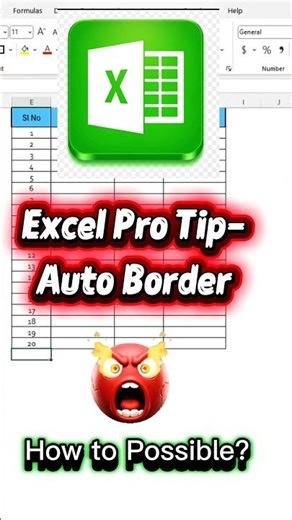 Excel Pro Tip: Auto Border.#googlesheets #excel#office