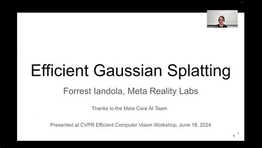 [ML/CG] CVPR.24 Tutorial: Efficient Gaussian Splatting - Forrest Iandola