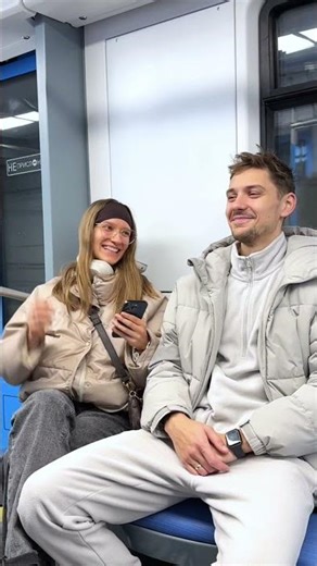 He didn't notice her staring #couple #subway #moment