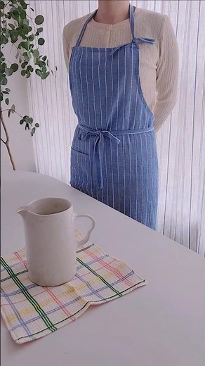 한 마로 린넨앞치마 만들기 ㅣ Easy apron sewing