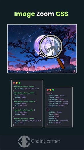 image zoom CSS and HTML CSS #coding #webdevelopment #viral #shorts