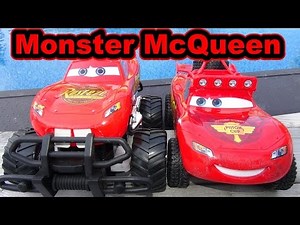 The Pixar Cars Lightning McQueen Monster Truck Ramp Jumps and Night Vision