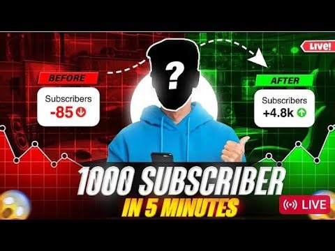 Live Free 1k subscribers in 5 minutes