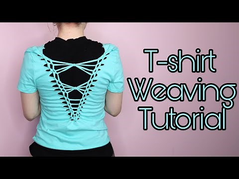 Easy T-shirt Weaving: V shaped With Bow Pattern | DIY T-shirt Cutting Design