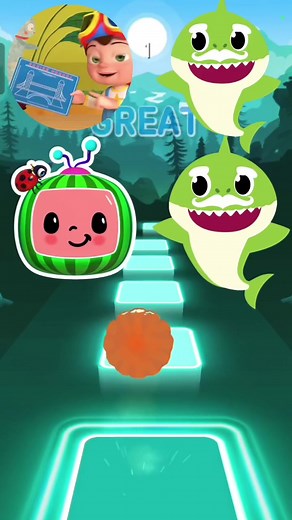 185K views · 1K reactions | Cocomelon vs Baby Shark X Coffin dance Tiles hop edm rush #tileshop | Hip Hop Gamer | Facebook