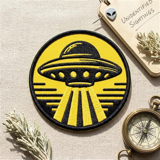 UFO Embroidered Patch - Flying Saucer Iron on Patch - Alien Spaceship Badge for Jackets and Backpacks - Retro Sci-fi Space Theme Decor - Etsy