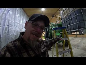 Filling the waste oil burner @LanairProductsLLC @farmingbiker