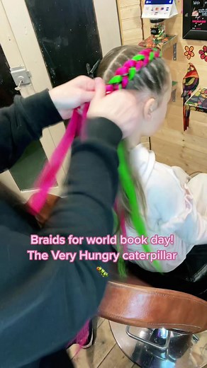 Colorful Caterpillar Braids Tutorial for World Book Day