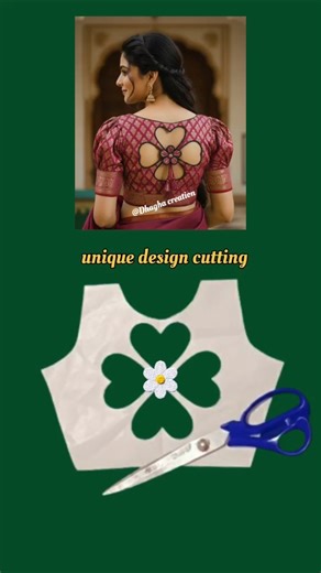 New floral cut out blouse back neck design cutting! latest blouse back neck design#viral #short