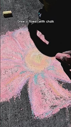 A preschooler stepped on it #art #cute #drawing #chalk #summer #foryou #shorts