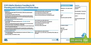EYFS Maths Mastery Counting to 20 Planning and Continuous Provision Ideas