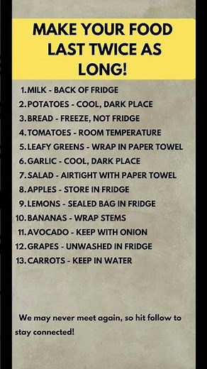 13 Food Storage Hacks to Keep Produce Fresh Longer (Backed by Food Science) #foodpreservation #food