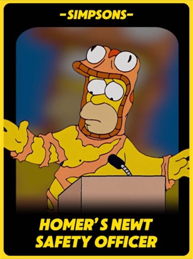 Homer's Newt Safety Officer in The Simpsons