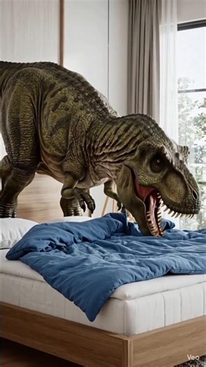 Funny T-Rex Bed Fail 🤣🛏️ #Shorts