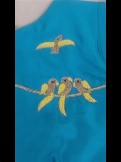 Beautiful Hand Embroidery Blouse Design |💞💃🏼👗 Birds Pattern Aari Work Tutorial