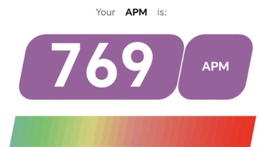 APM手速测试 769分