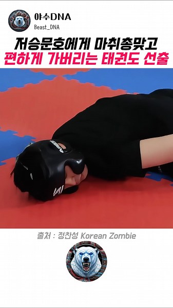 저승문호에게 마취총맞고 기절하는 태권도 선출