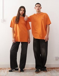 COLLUSION Unisex logo t-shirt in orange | ASOS