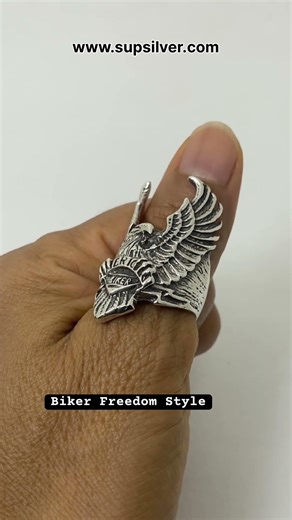 Powerful Eagle Biker Ring 🦅 | Handmade 925 Sterling Silver | Bold Freedom Style
