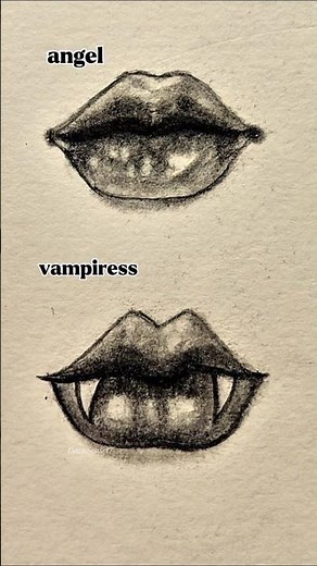 Angel Lips 😇 vs Vampiress Lips 😈 | Easy Drawing Tutorial #Shorts #drawing #tutorial #art #lips