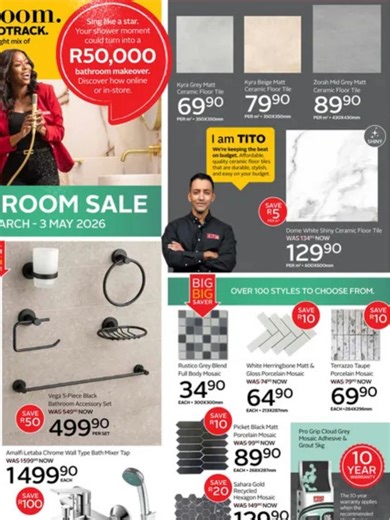 CTM Bathroom Sale: Tiles, Taps, Sinks & More (March-May 2026)
