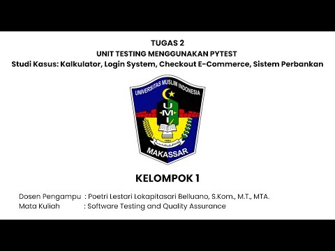 Tugas 2 STQA – Unit Testing Pada Studi Kasus Kalkulator, Login, Checkout & Perbankan | Kelompok 1