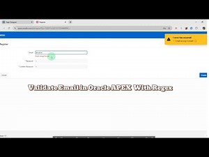 How to validate email in Oracle APEX with Regular Expression or Regex