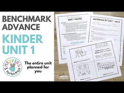 Benchmark Advance Kindergarten (Unit 1 "Plan With Me")