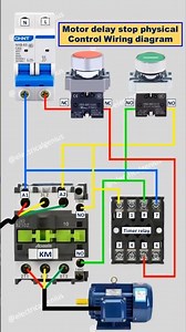 Easy Delay Stop Control Relay Diagram #electrical