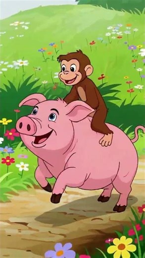 Monkey Rides on a Pig | Funny & Adorable Animal Moment!