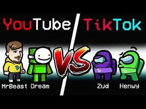 NEW Among Us YOUTUBE VS TIKTOK ROLE?! (Versus Mod)