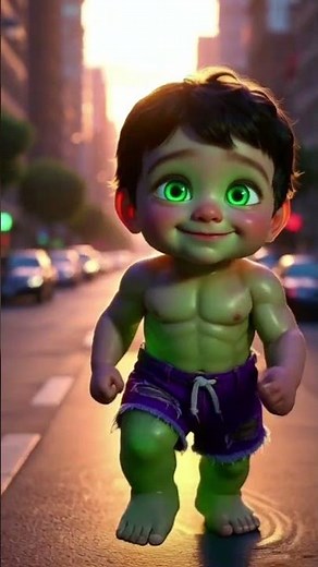 Cute Baby Hulk 💚 | 3D Baby Hulk Power Transformation | Viral Cartoon Video