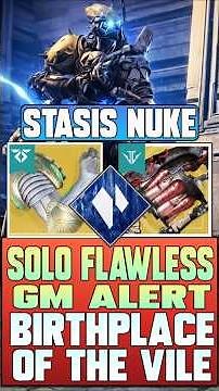 Stasis Titan Wormgod Caress Build | Solo Flawless GM Alert Birthplace of the Vile | Destiny 2