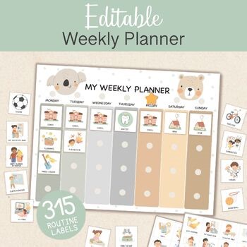 Visual Weekly Planner for Kids, Daily Routine Chart Visual Schedule, To Do List