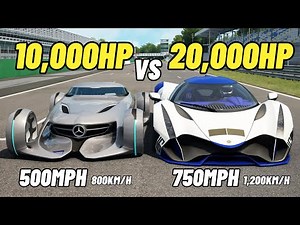 20,000HP Devel Sixteen VS 10,000HP Mercedes Silver Arrow DRAG RACE 2023
