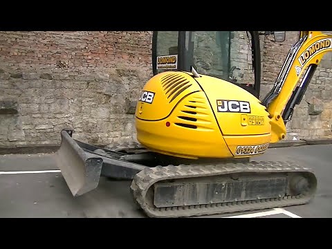 JCB 8045 zts mini excavator close up walkround and startup