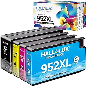 HALLOLUX Compatible Ink Cartridge Replacement for HP 952 XL 952XL Ink Cartridges Compatible with OfficeJet Pro 8710 8720 7740 8740 7720 8715 8702 8210 8730 Printers (Black Cyan Magenta Yellow, 4 Pack)