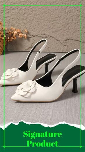 Flower Point Toe Slingback Sandals