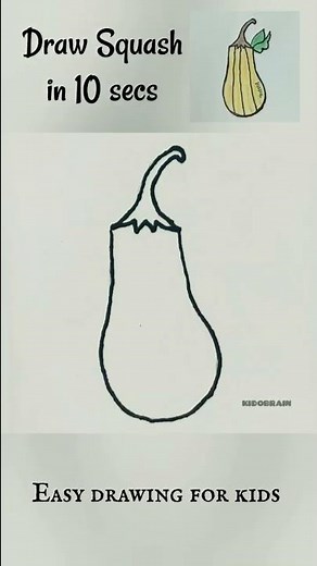 How to draw Squash||easy squash art for kids #10secchallenge #artistchallenge #thanksgiving #shorts