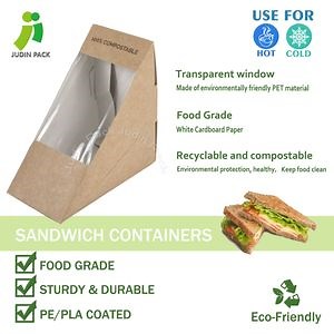 [Hot Item] Customized Kraft Paper Size Disposable Food Paper Sandwich Box Take Away Food Packaging Box