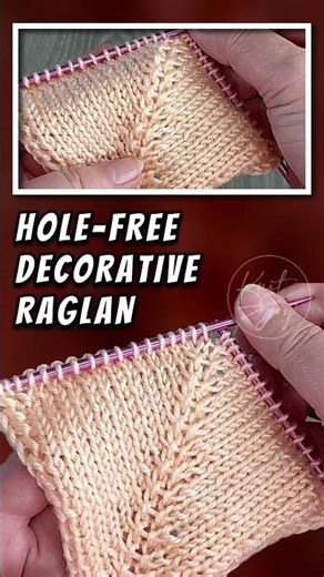 4-stitch Raglan Line! #shorts #knitting #raglan #107