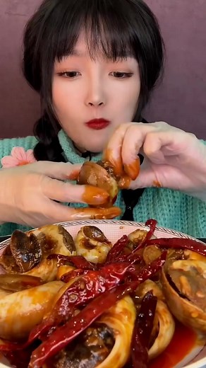 Reel created from [Food ASMR - Yummy salmon fish with sauce - pickles bamboo - Pork fat belly fried - seafood fried - marrowbone and snail fried eating show] | Food ASMR