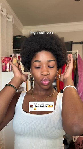 Replying to @Trinityjoy_ finger coils always look so juicy #eternityy #thegirlwhocutsfruit #fingercoils @Mielle Organics @BounceCurl @The Doux Hair Care