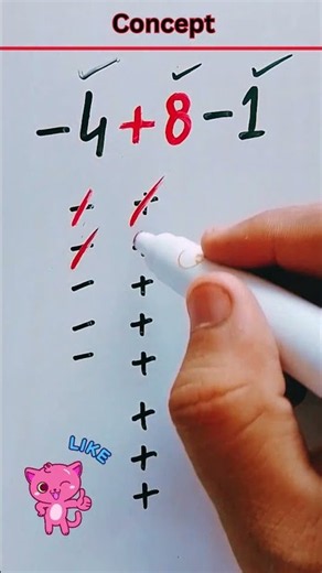 How to Solve -4 + 8 - 1 Correctly? Learn Integer Concepts in 10 Seconds!