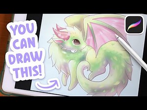Draw this Kawaii Spring Dragon! | EASY PROCREATE Step-by-Step Tutorial
